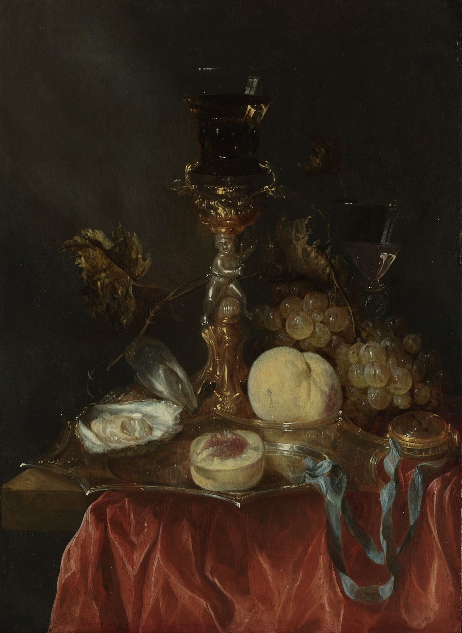 Nature morte avec porte-verre en argent doré, vers 1654-1660 (huile sur panneau) - Abraham Hendricksz van Beyeren
