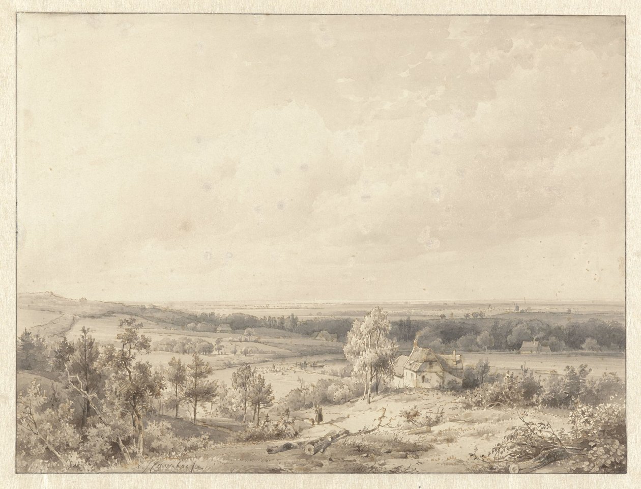 Vue vers Alkmaar depuis la dune à Schoorl - Abraham Johannes Couwenberg