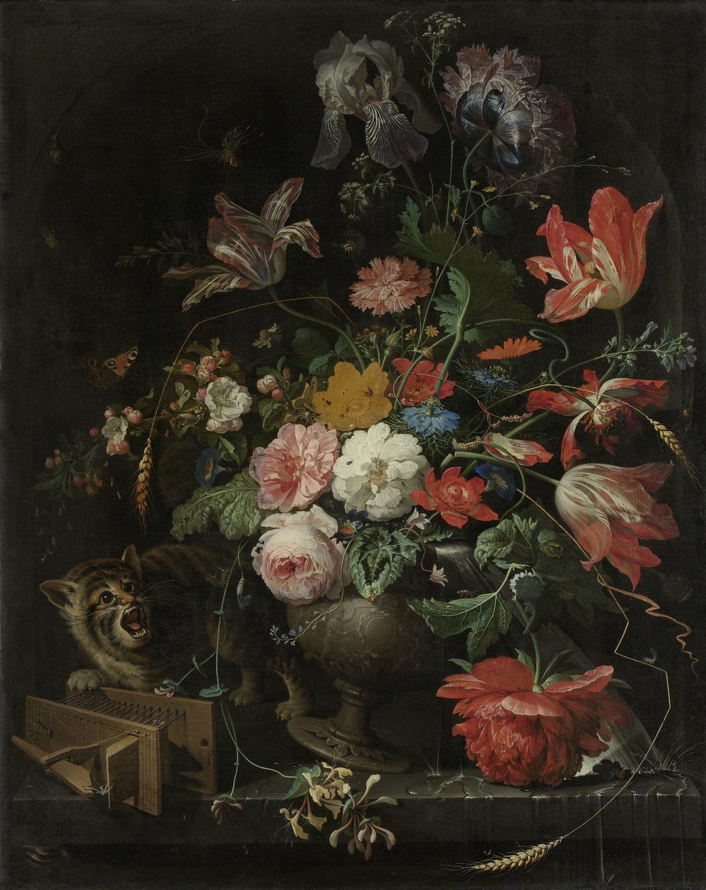 Le bouquet renversé - Abraham Mignon