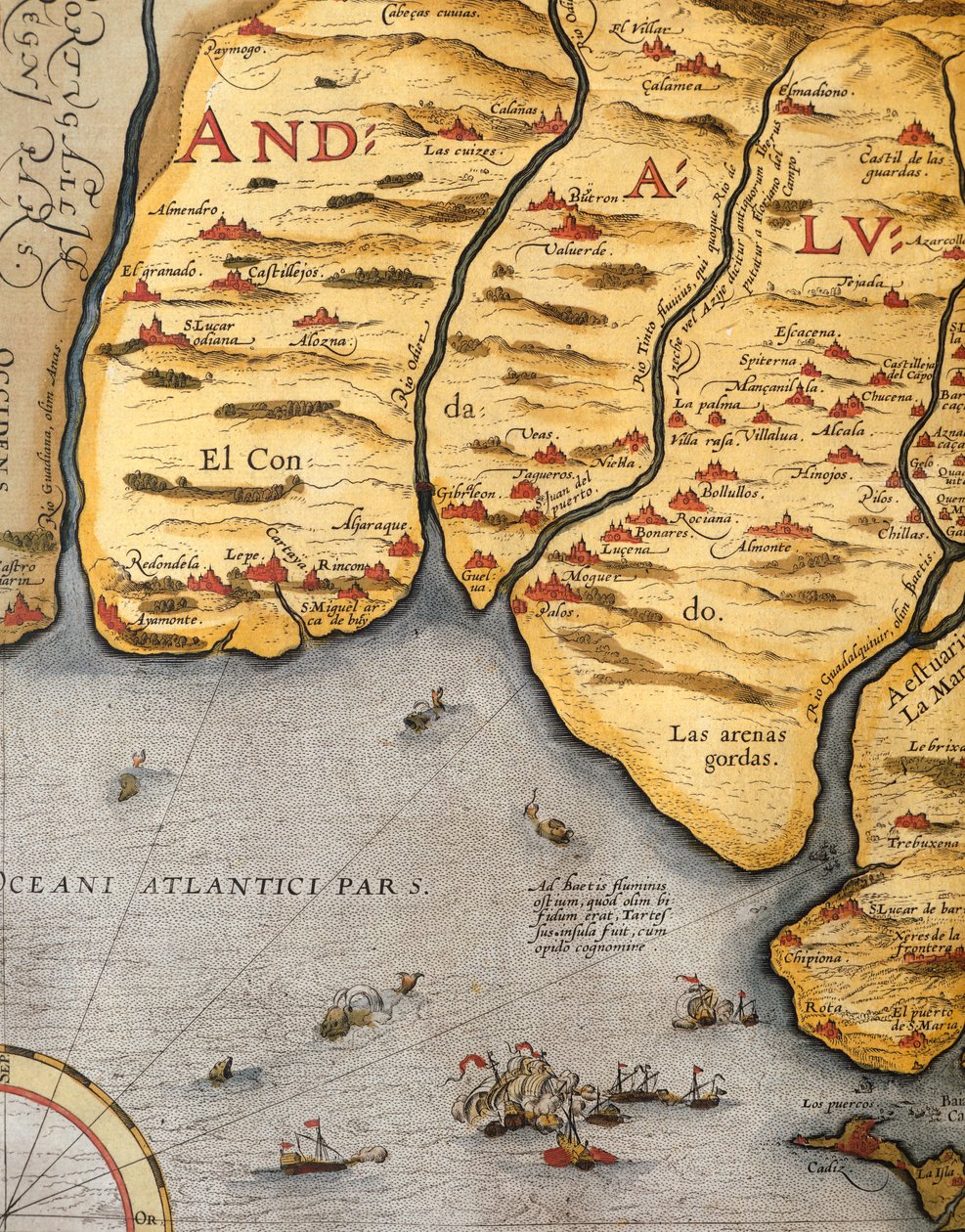Port de Palos, par Abraham Ortelius (1528-1598), plaque - Abraham Ortelius