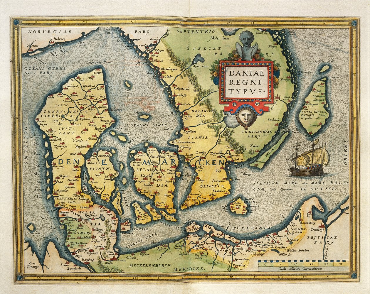 Carte du Danemark - Abraham Ortelius