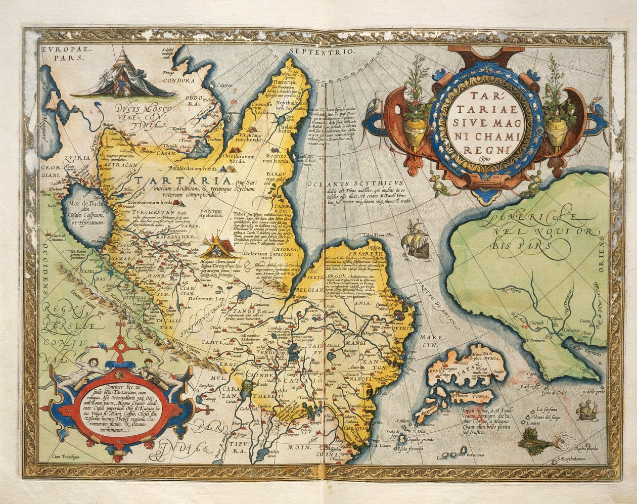 Carte de la Tartarie, Asie du Nord-Central, du Theatrum Orbis Terrarum par Abraham Ortelius - Abraham Ortelius