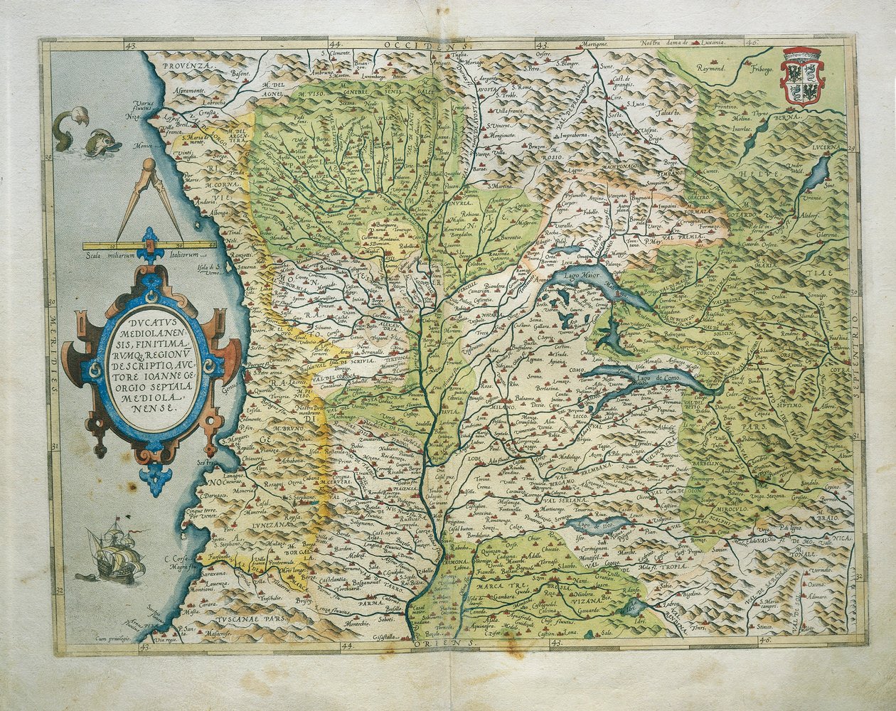 Carte du Duché de Milan, Italie, du Theatrum Orbis Terrarum par Abraham Ortelius - Abraham Ortelius