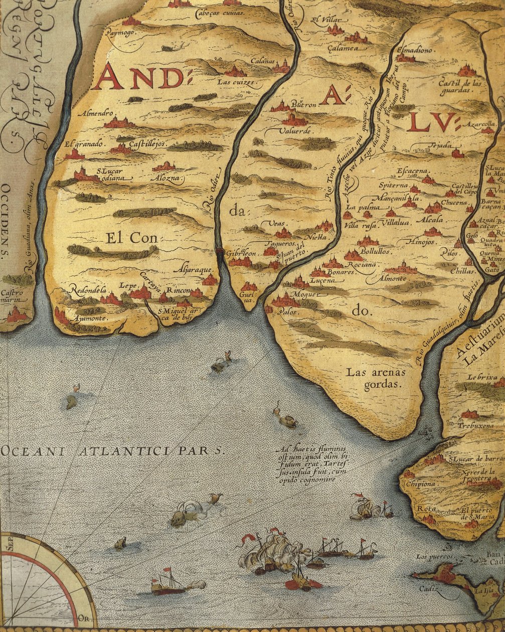 Port de Palos en Andalousie, du Theatrum Orbis Terrarum - Abraham Ortelius