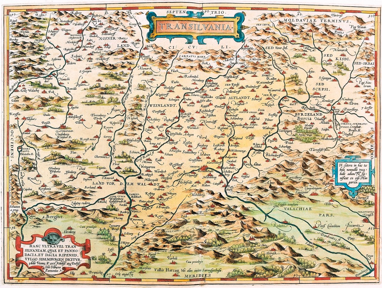 Transilvania Carte géographique du territoire de Transylvanie du "Theatrum Orbis Terrarum" par Abraham Ortelius - Abraham Ortelius