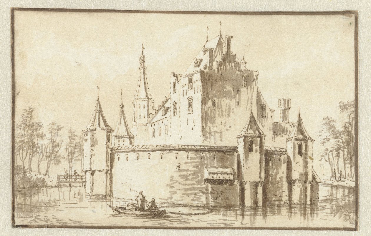 La maison Ter Does près de Leyde, vue de gauche - Abraham Rademaker