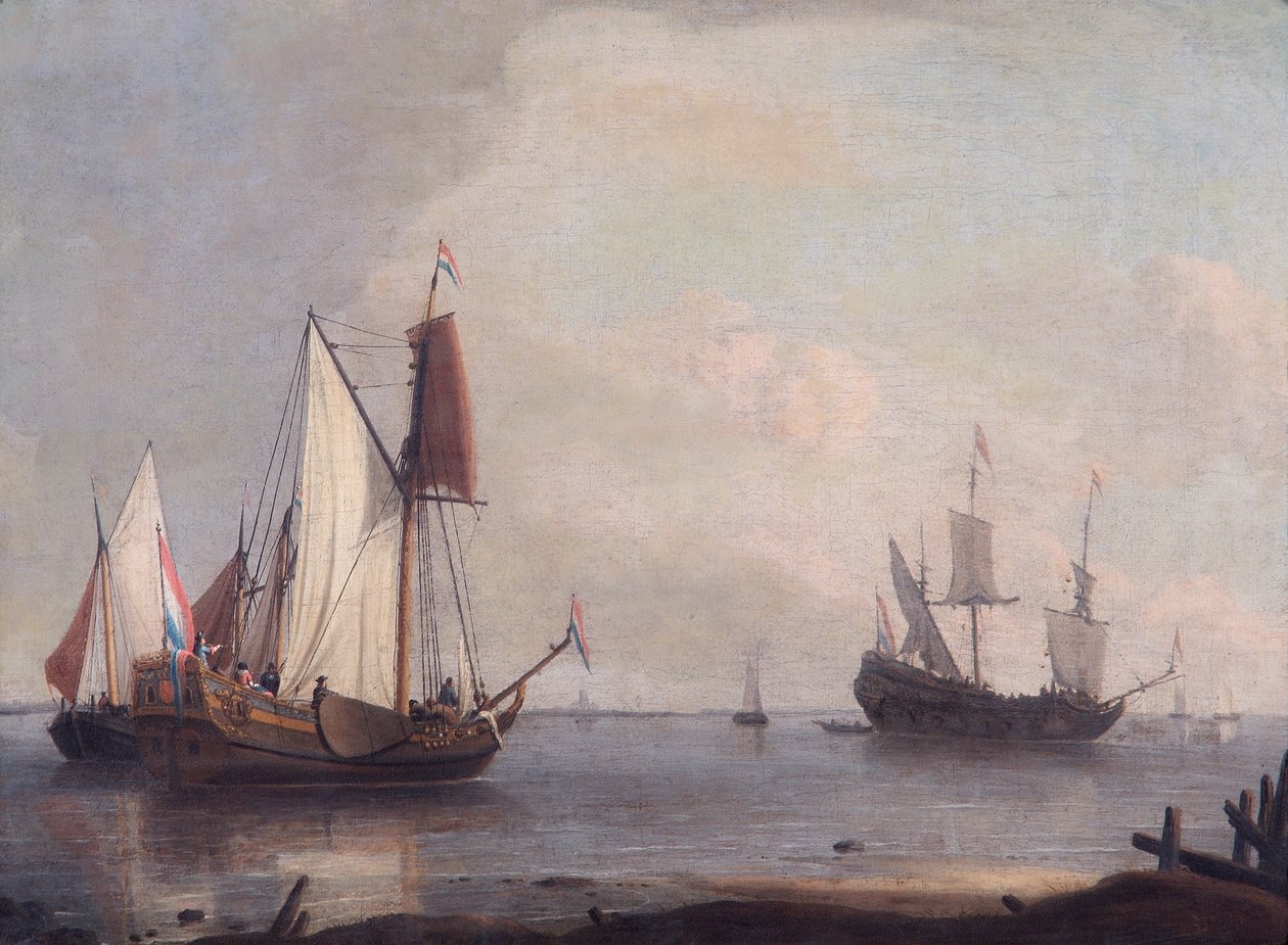 Navigation hollandaise dans une rivière - Abraham Storck