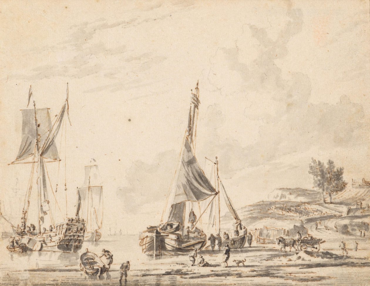 Des navires hollandais sur une côte lointaine - Abraham Storck