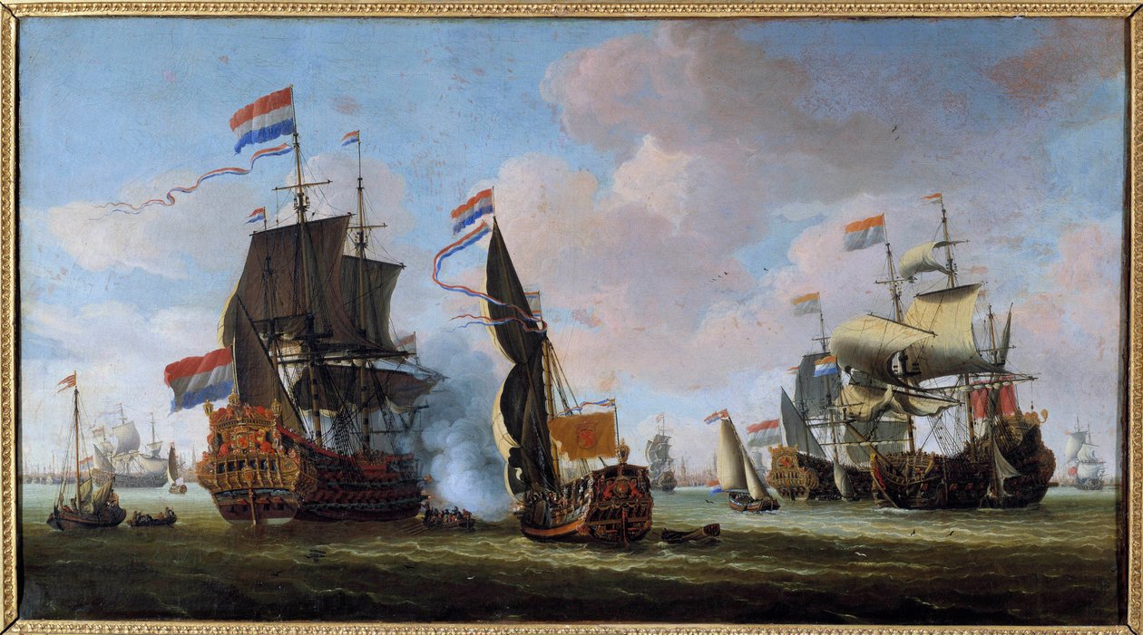 Marine : scène de bataille navale - Abraham Storck