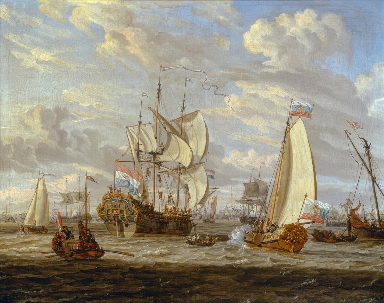 Pierre le Grand inspecte le navire Pierre et Paul - Abraham Storck