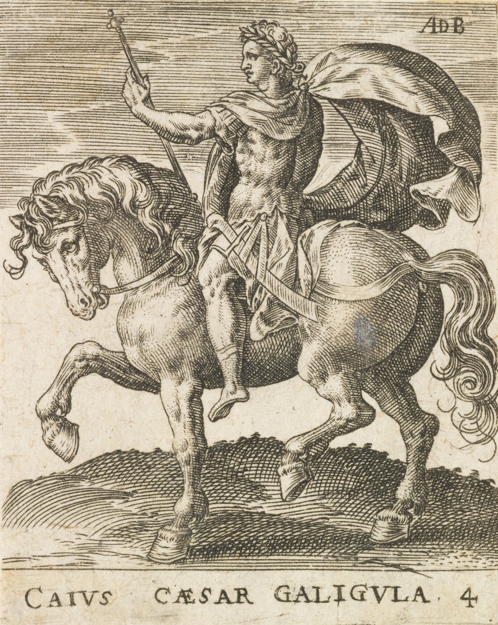 Caius César Caligula des Douze Césars à cheval, vers 1565-1587 - Abraham de Bruyn