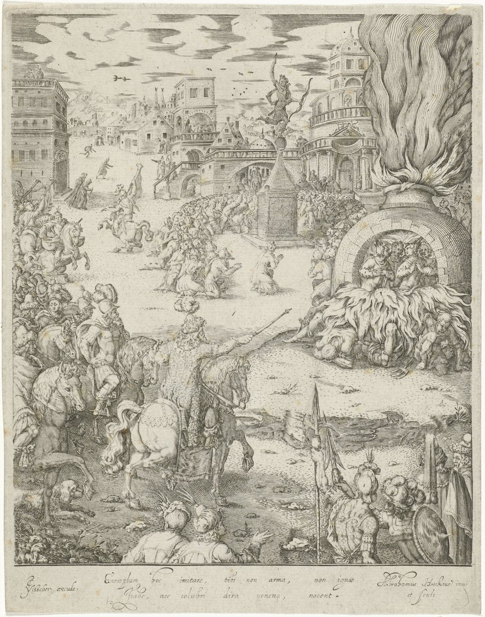 Shadrach, Meshach et Abednego dans la fournaise ardente - Abraham van den Hecken