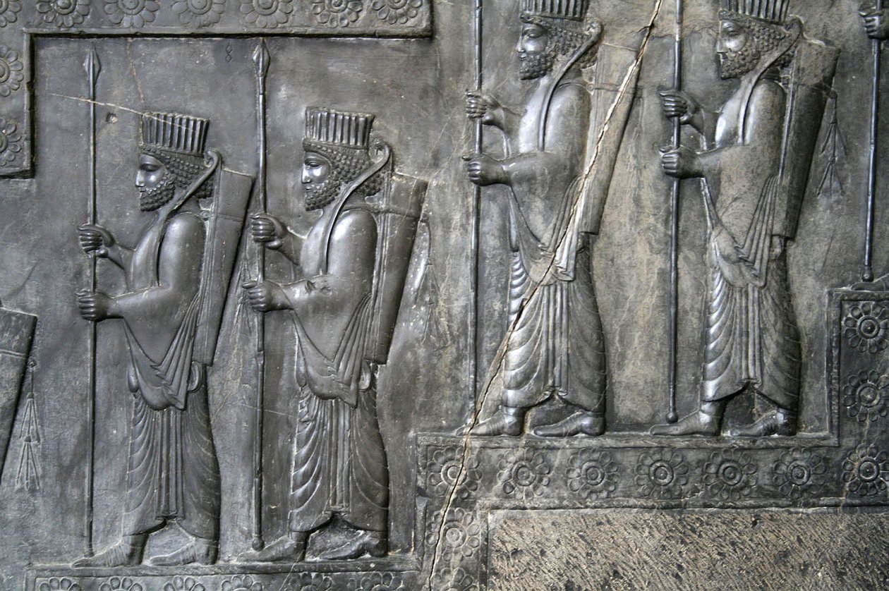 Sculpture murale représentant la Garde Royale, Tachara, Persépolis, c.6e-5e siècle av. J.-C. - Achaemenid