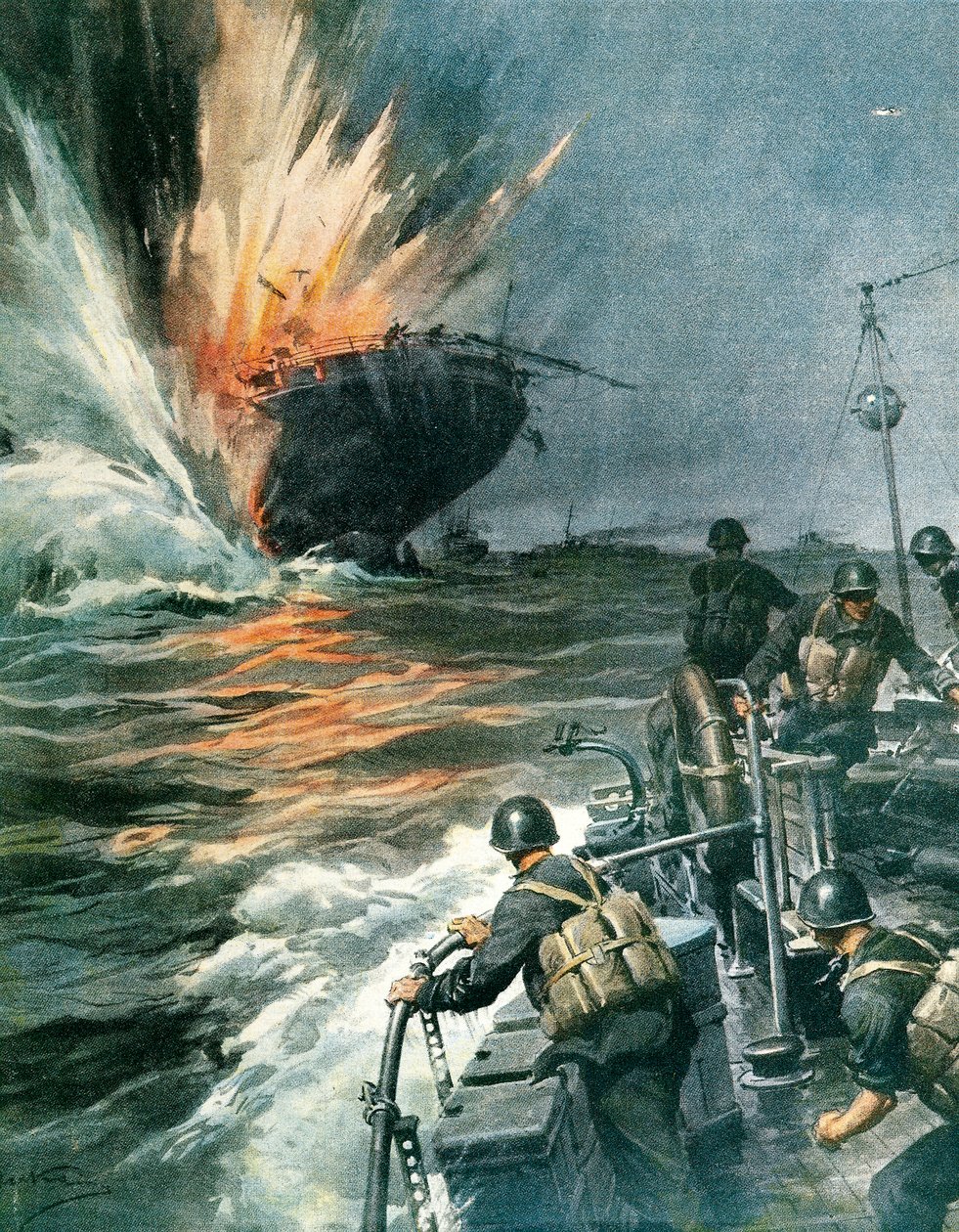Navire marchand britannique coulé par MAS italien en Méditerranée, 3 août - Achille Beltrame