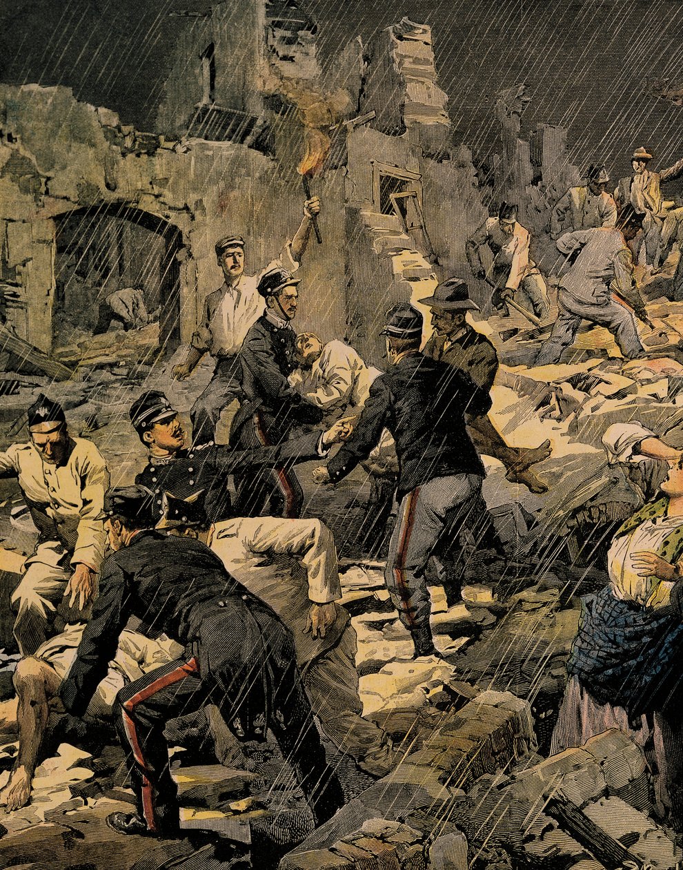 Tremblement de terre en Calabre, de Achille Beltrame, de La Domenica del Corriere - Achille Beltrame