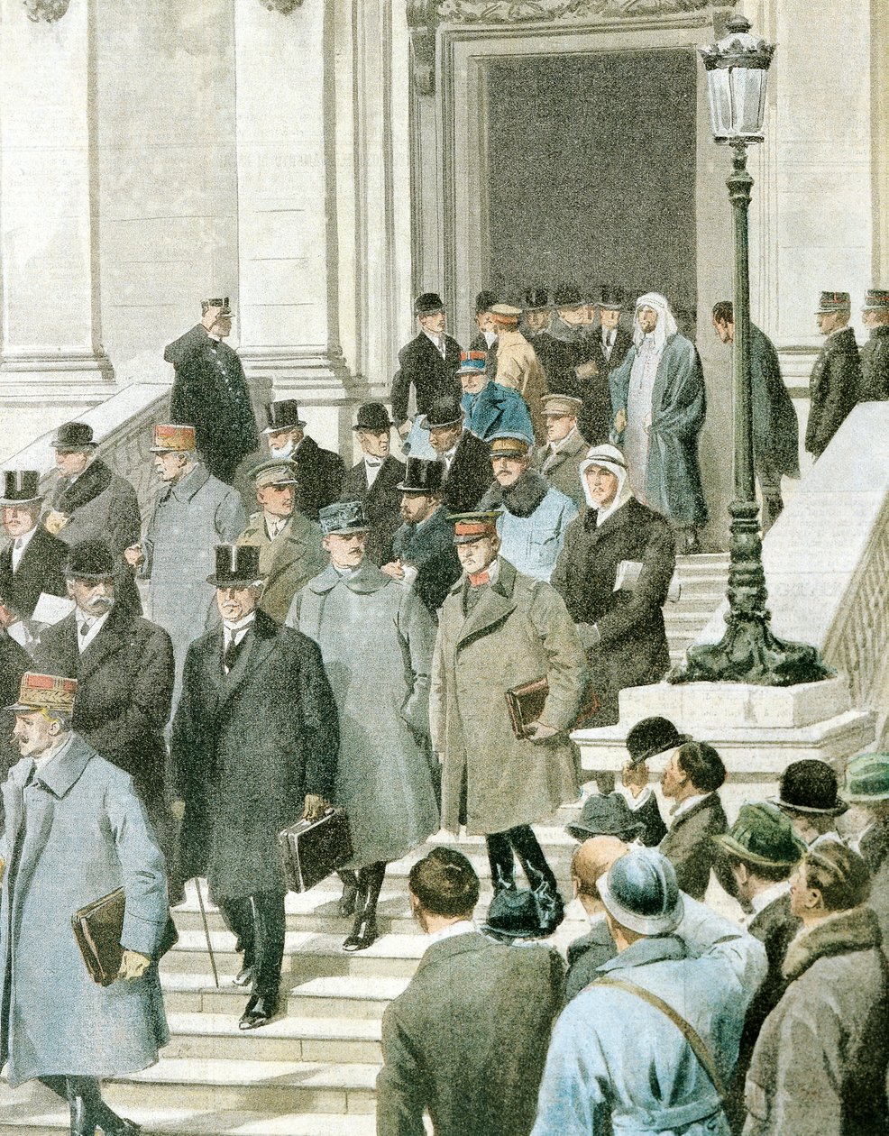 Délégués de la conférence de paix quittant le Quai d