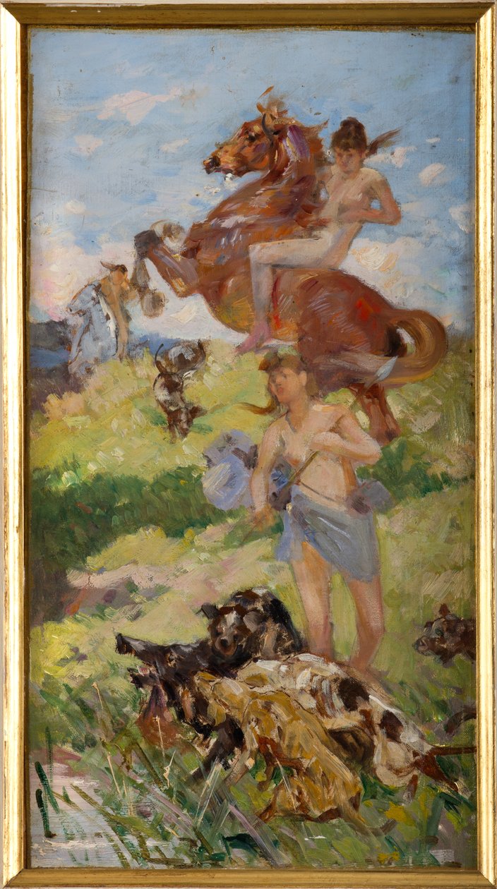 Scène de chasse - Achille Boschi