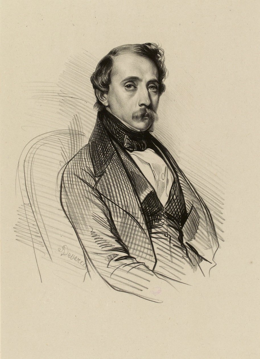 Portrait de François-Alexandre David, lithographe.  (IFF 190) - Achille Devéria