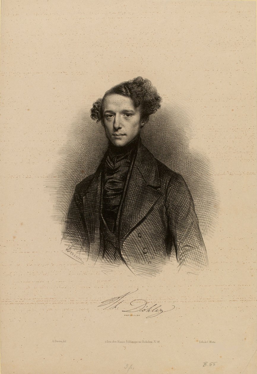 Portrait du compositeur Theodor Döhler 1814-1856 - Achille Devéria