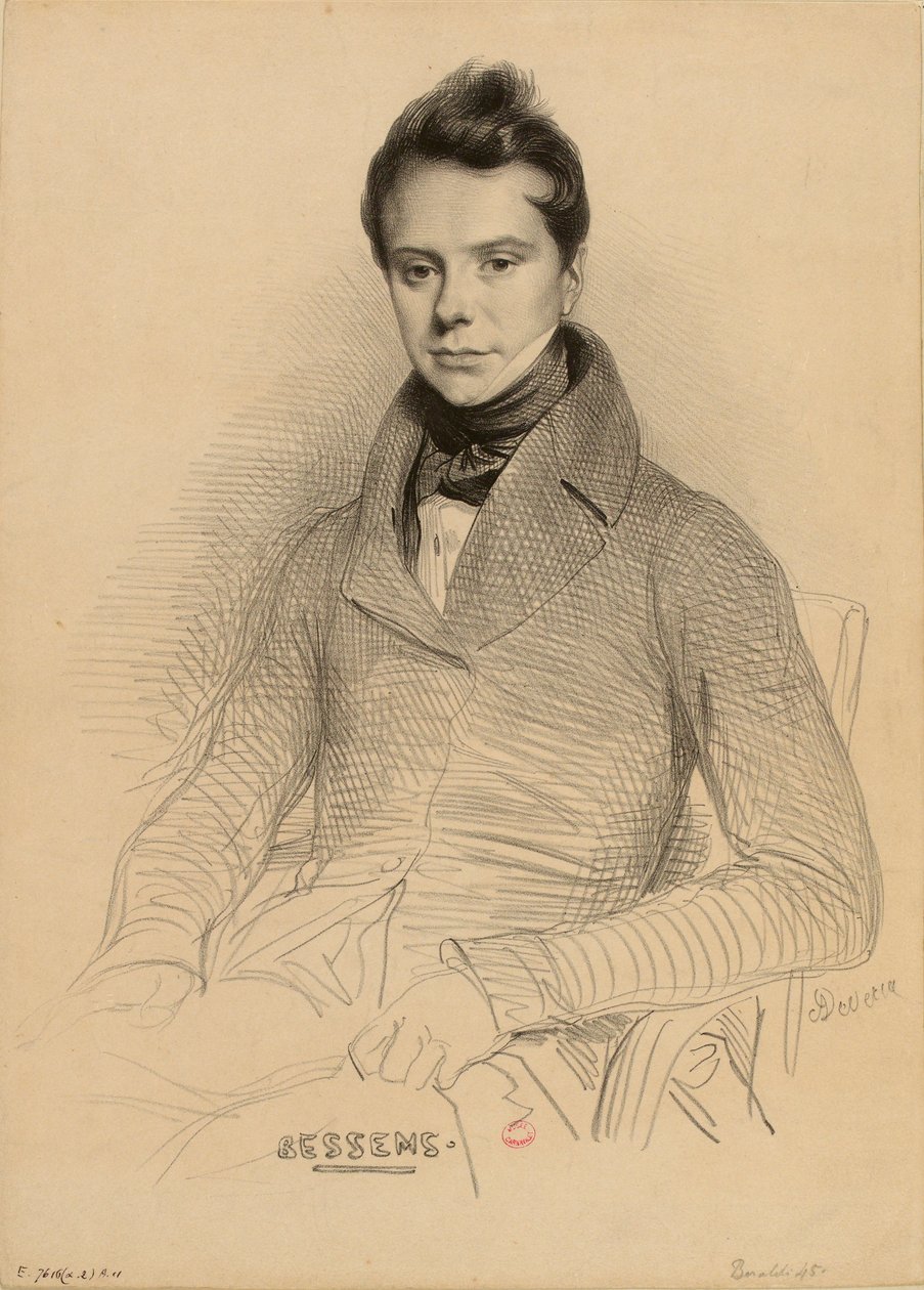 Portrait du violoniste et compositeur Antoine Bessems 1806-1868 - Achille Devéria