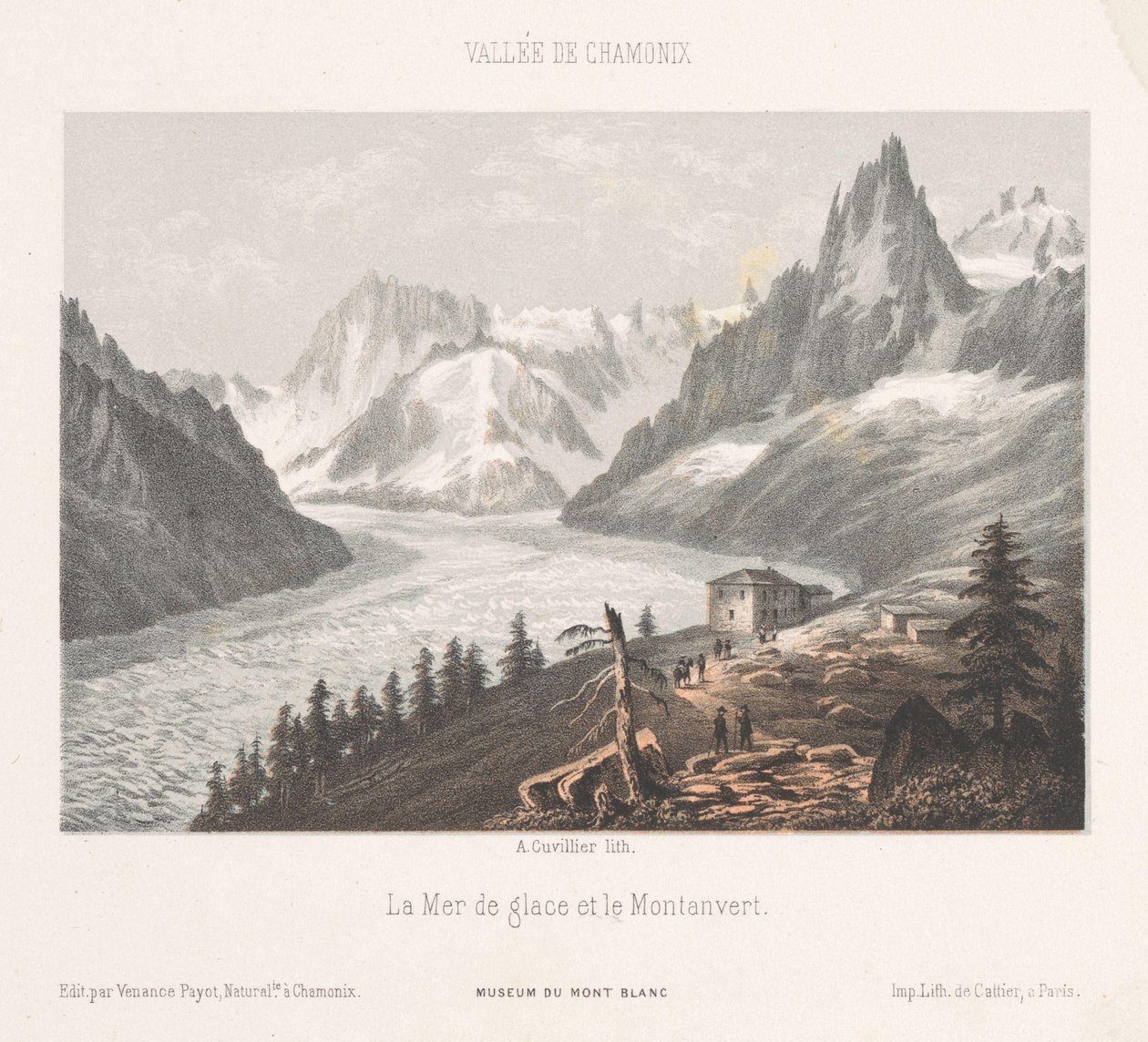 Vue sur Le Chapeau près du glacier Mer-de-Glace - Ad. Cuvillier