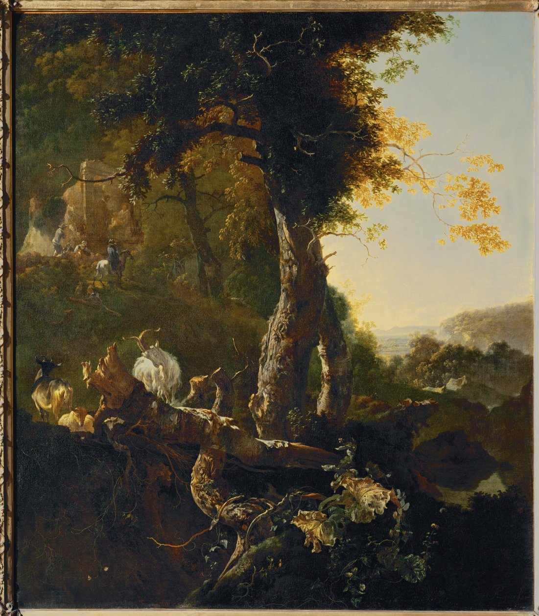 Paysage au soleil levant - Landscape with rising sun ... - Adam (after) Pynacker
