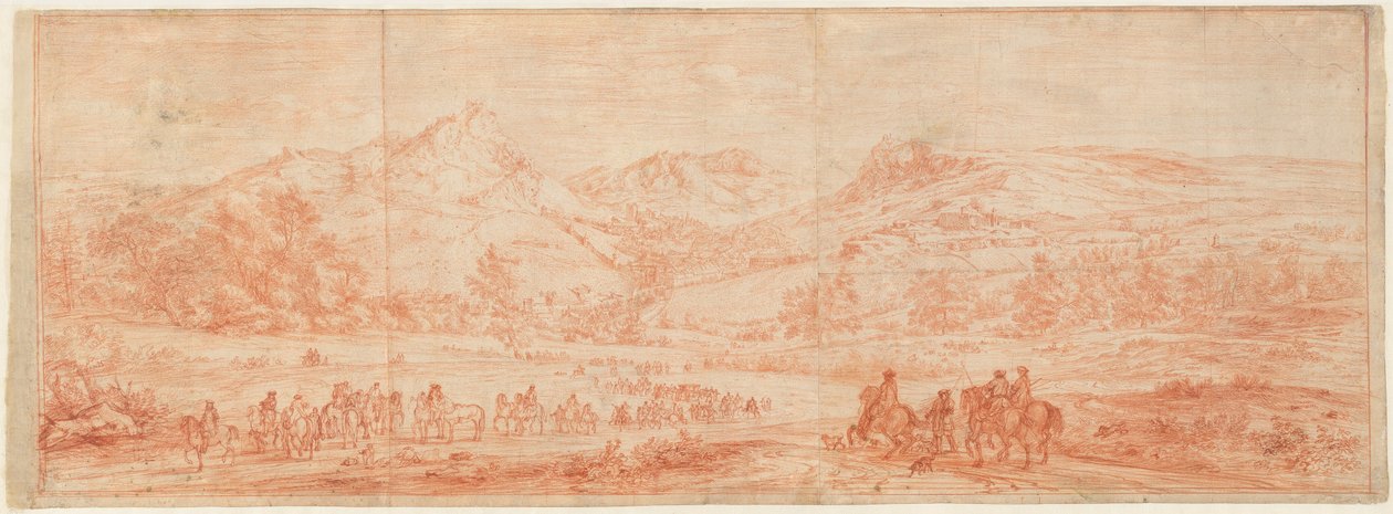 Französische Truppen vor Salins und den umliegenden Hügeln - Adam Frans van der Meulen