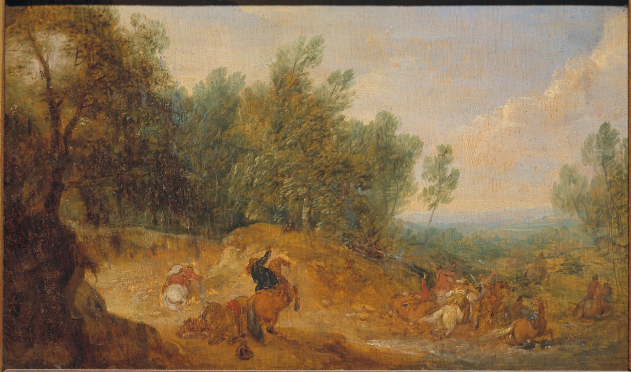 Reiter an einer Furt angegriffen - Adam Frans van der Meulen