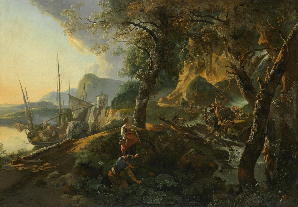 Paysage avec un pont qui s