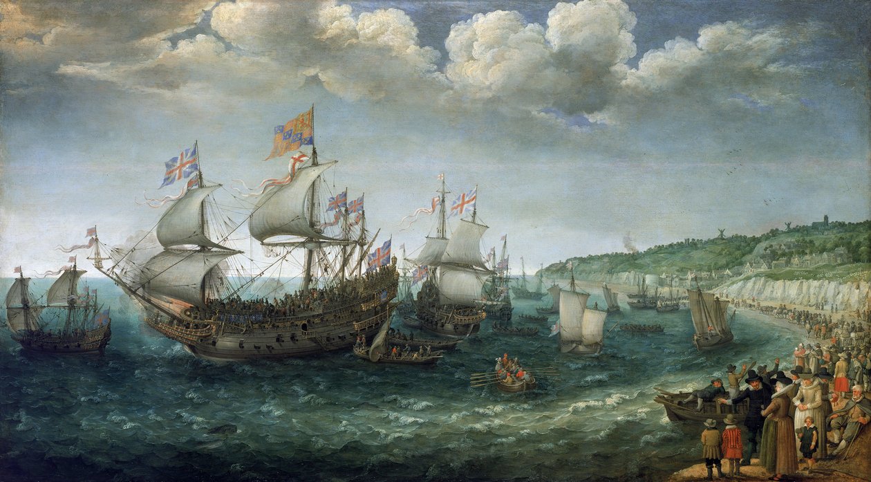 Embarquement de Frédéric Ier de Wittelsbach, électeur du Palatinat, sur le navire 