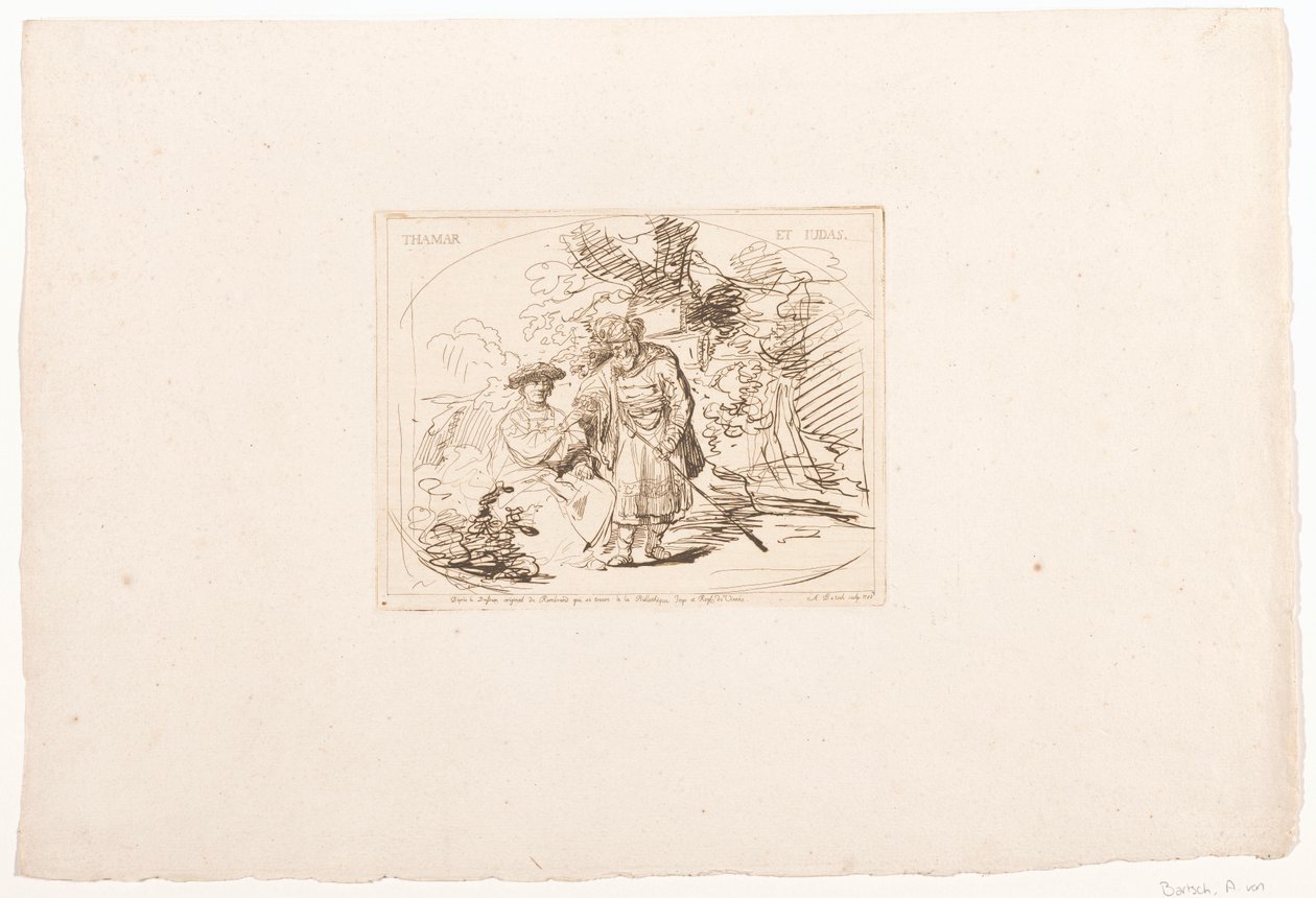 Juda donne sa bague à Tamar - Adam von Bartsch