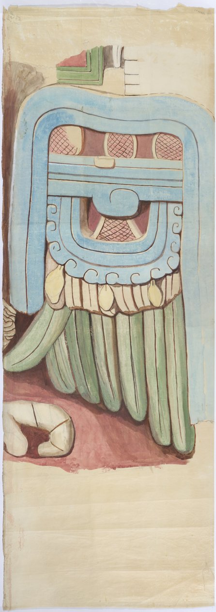Copie de la façade en stuc du temple sur la pyramide à Acanceh - Adela Breton