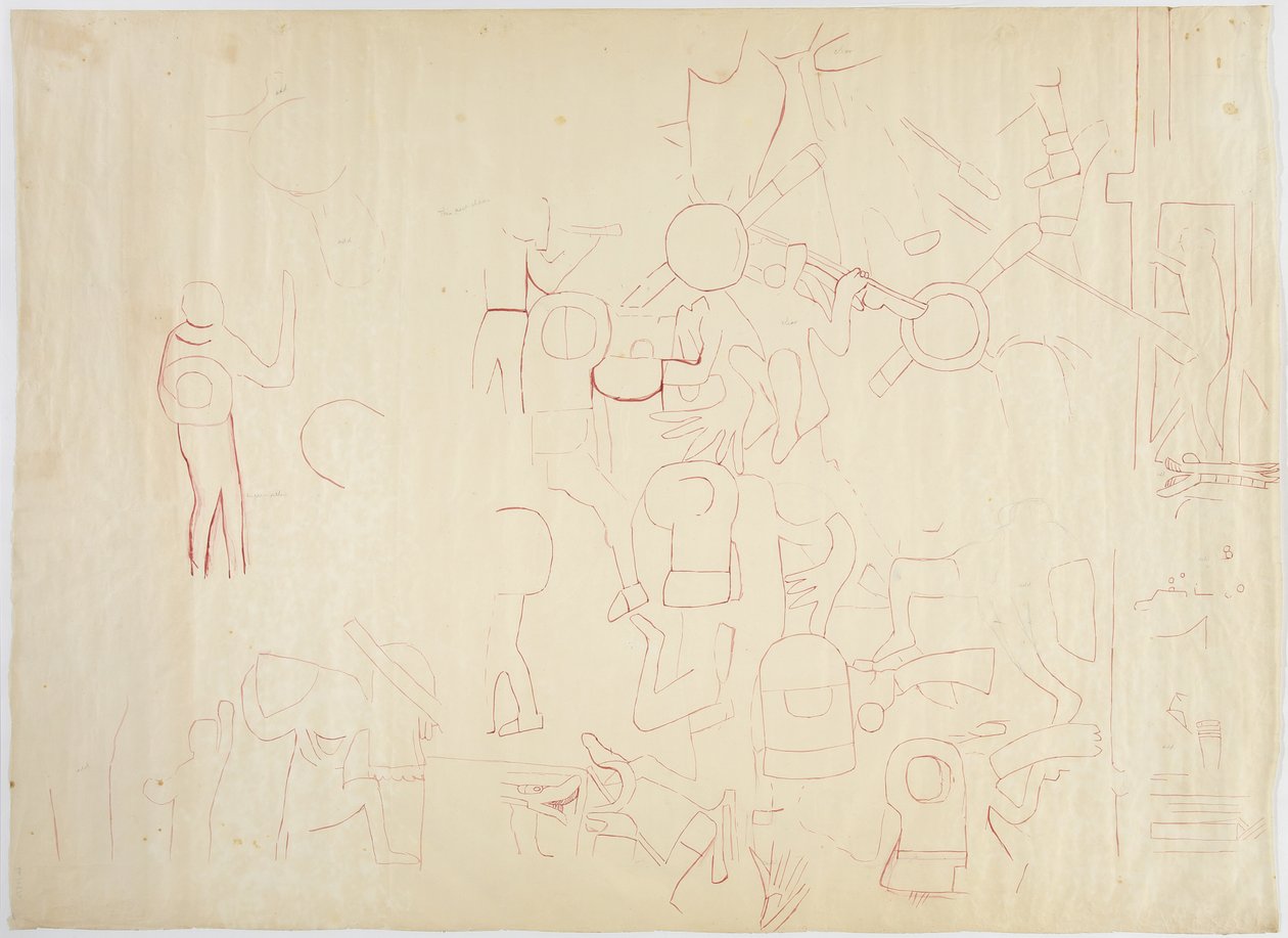 Mur sud, Temple supérieur des Jaguars, Chichen Itza, Mexique - Adela Breton