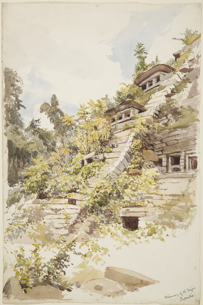Escalier de la Pyramide des Niches, El Tajin, Papantla, Mexique - Adela Breton