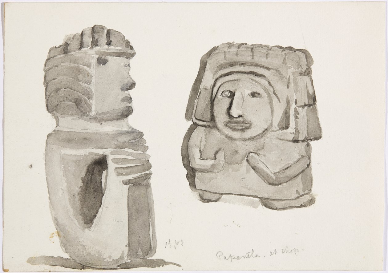 Figures en pierre à Papantla, Mexique - Adela Breton