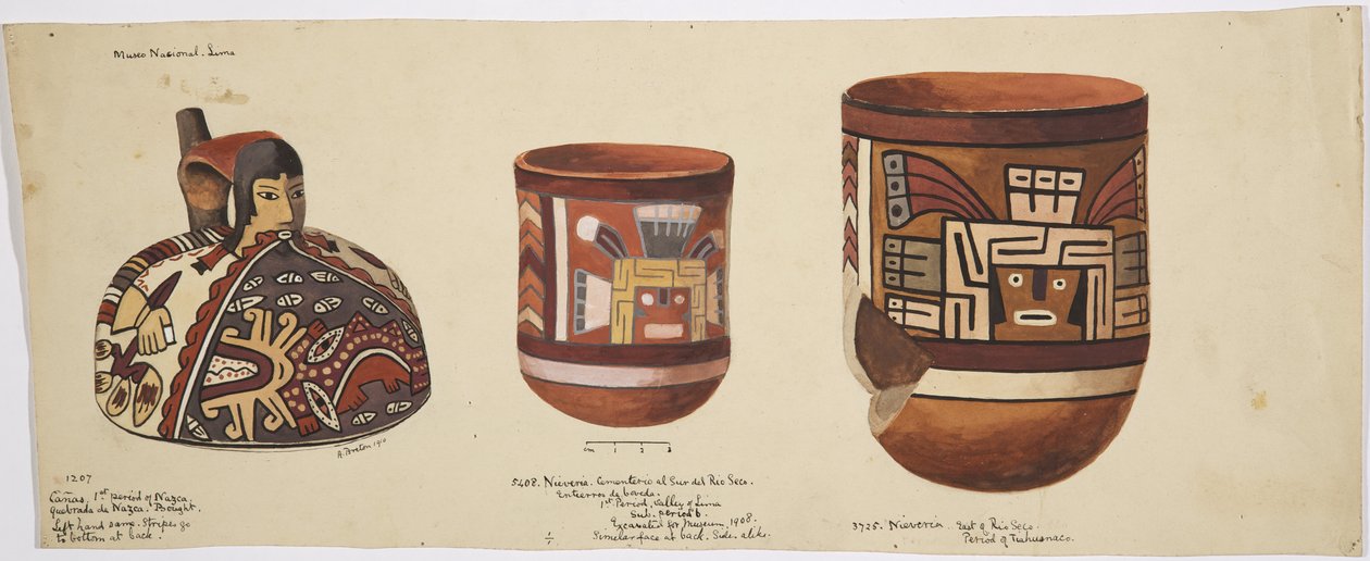 Trois vases peints de Nieveria, à l