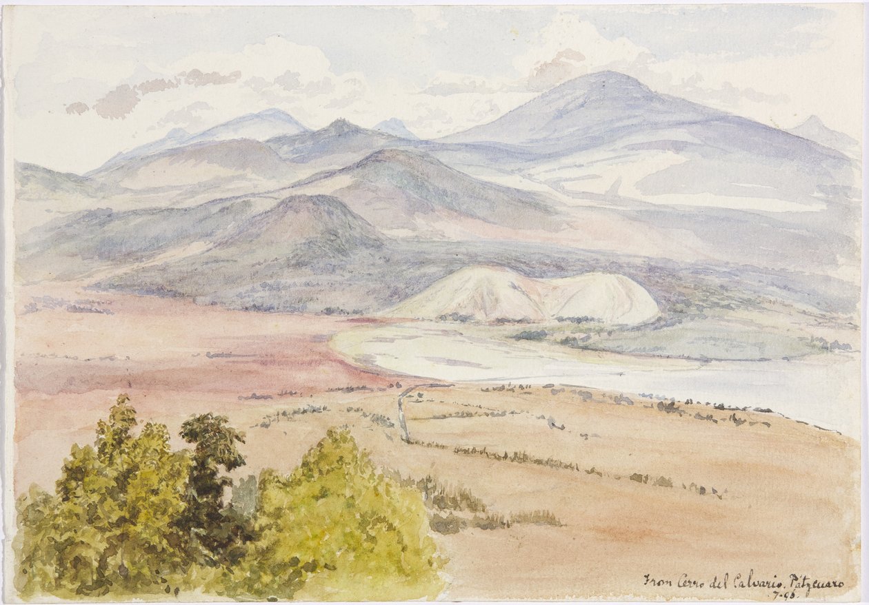 Vue du Cerro del Calvario, Patzcuaxo d
