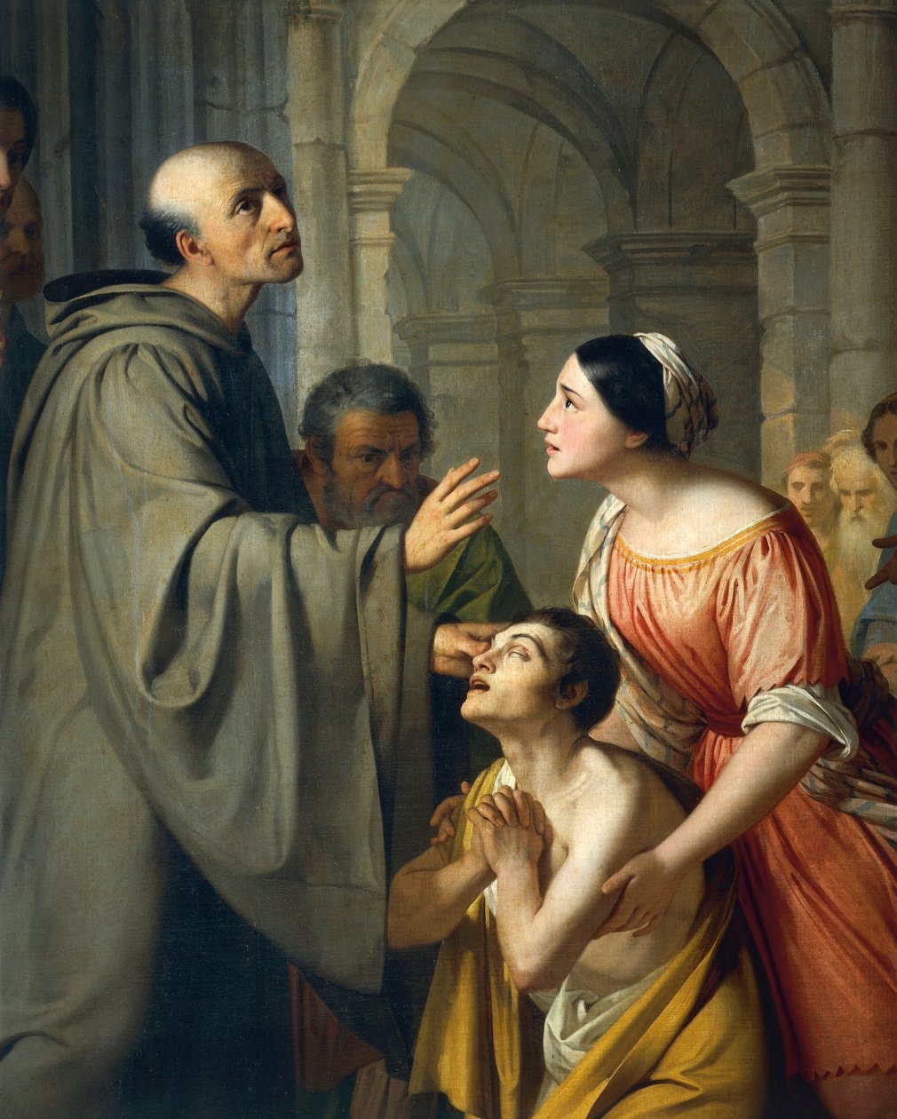 Saint Mauro Abbé redonnant la vue à un jeune aveugle - Adeodato Malatesta or Malatesti