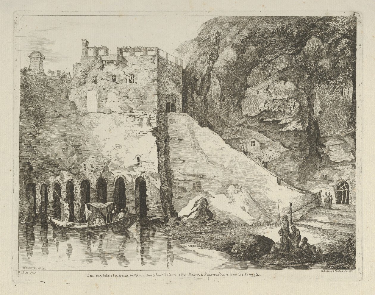 Vue des débris des bains de Néron de Différentes vues dessinées d