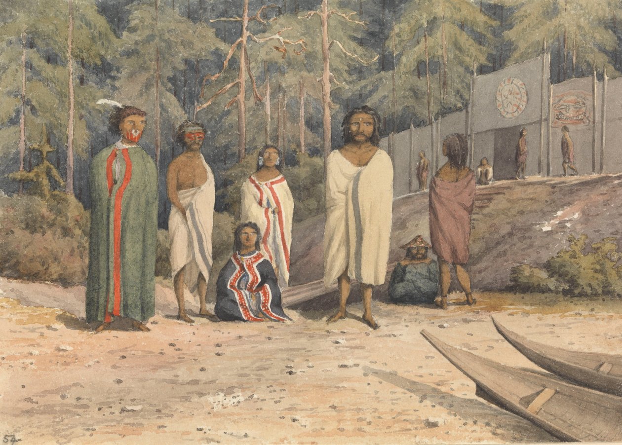 Indiens au Fort Rupert, île de Vancouver, juillet 1851 [Canada] - Admiral Sir Edward Gennys Fanshawe