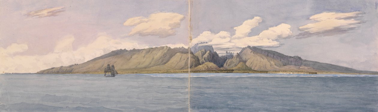 Tahiti [Îles de la Société]. Le Ravin de Fautaua - Montagne Couronne ou Diadème au centre de l