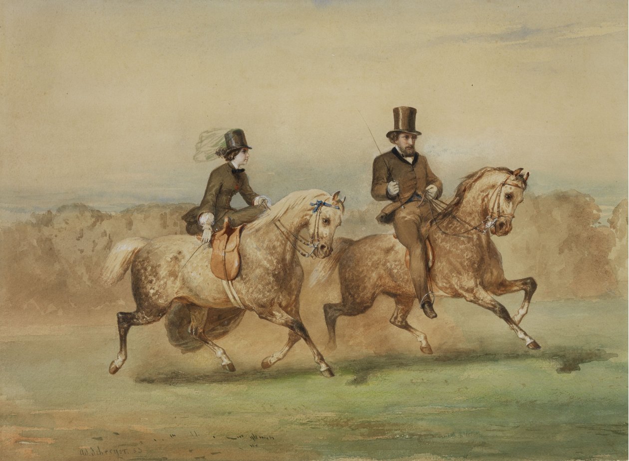 Couple de cavaliers - Adolf Schreyer