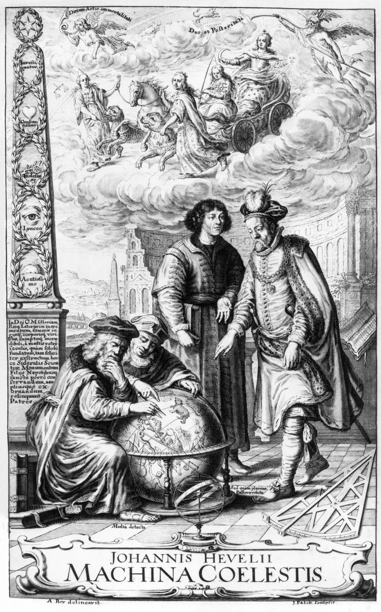 Frontispice de Machina Coelestis par Johannes Hevelius, gravé par Jeremias Falck, 1673 - Adolf Boy
