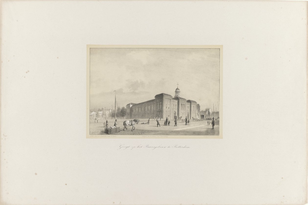 Vue de la Bourse de Rotterdam, 1854 - Adolf Carel Nunnink