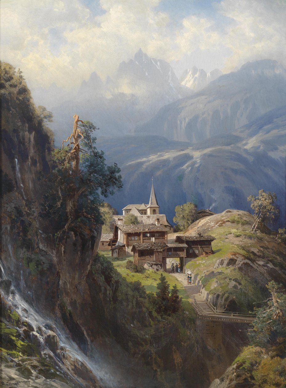Village dans les Alpes bernoises - Adolf Mosengel