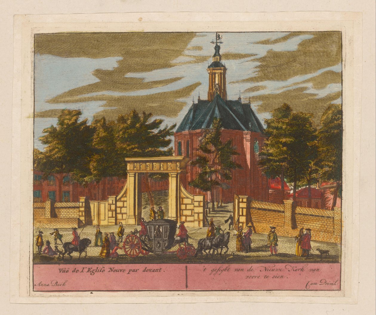 Vue sur la Nieuwe Kerk à La Haye - Adolf van der Laan (attributed to)