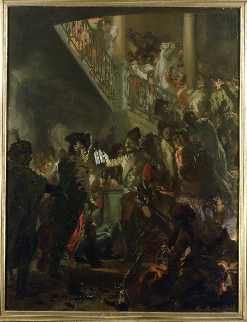 Frédéric II le Grand (1712-86) à Lissa, Bonsoir, Messieurs! 1858 - Adolph Menzel