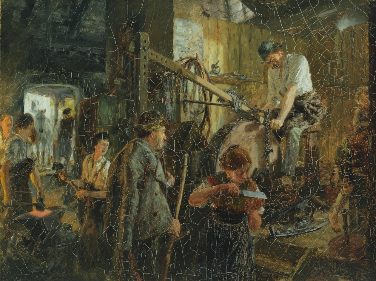 Le rémouleur à la forge à Hofgastein, 1881 - Adolph Menzel