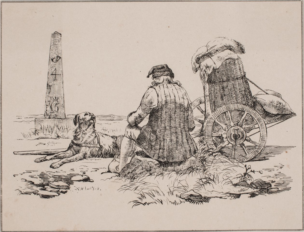Le colporteur et son chien - Johan Adolph Kittendorff