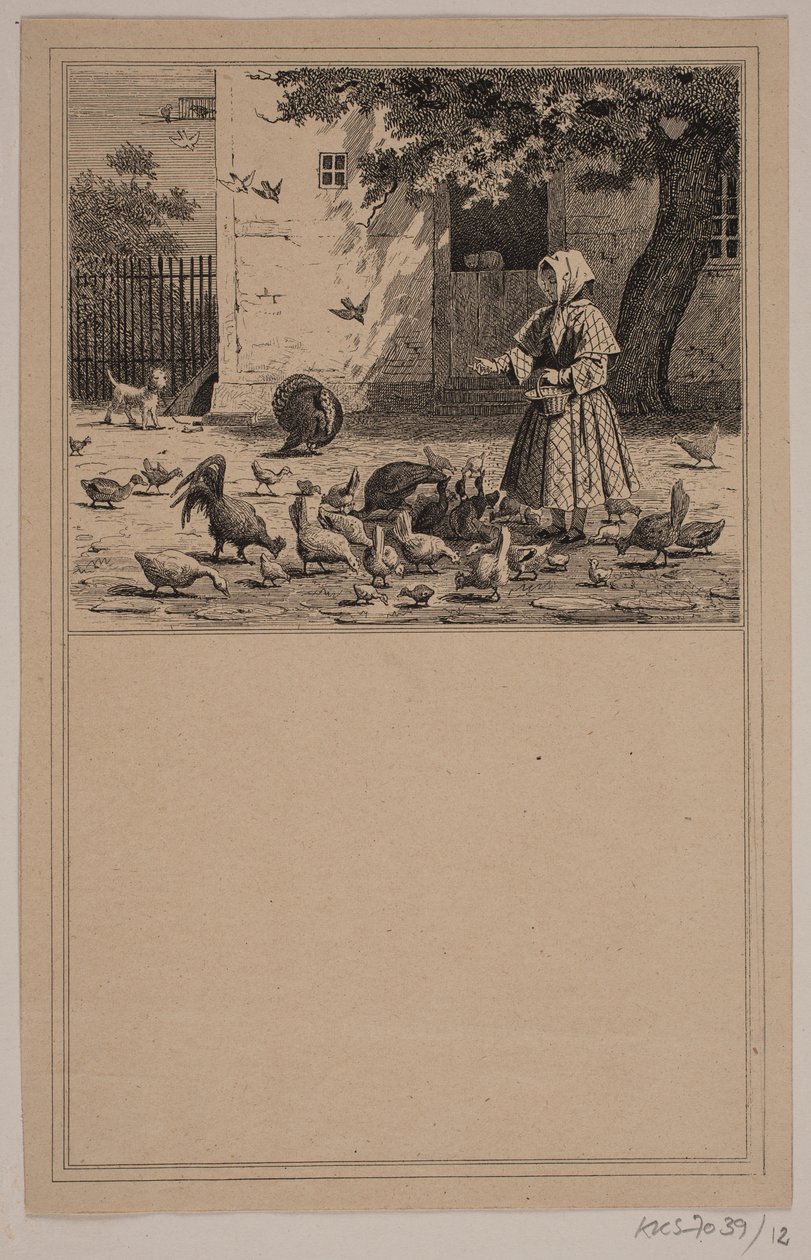 Dans la basse-cour. N° 11 de Chr. Winther et M. Rørbye, "25 Images pour petits enfants" - Johan Adolph Kittendorff